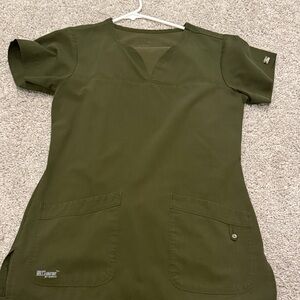 Grey's Anatomy Olive Green V-Neck Medical Scrub Top